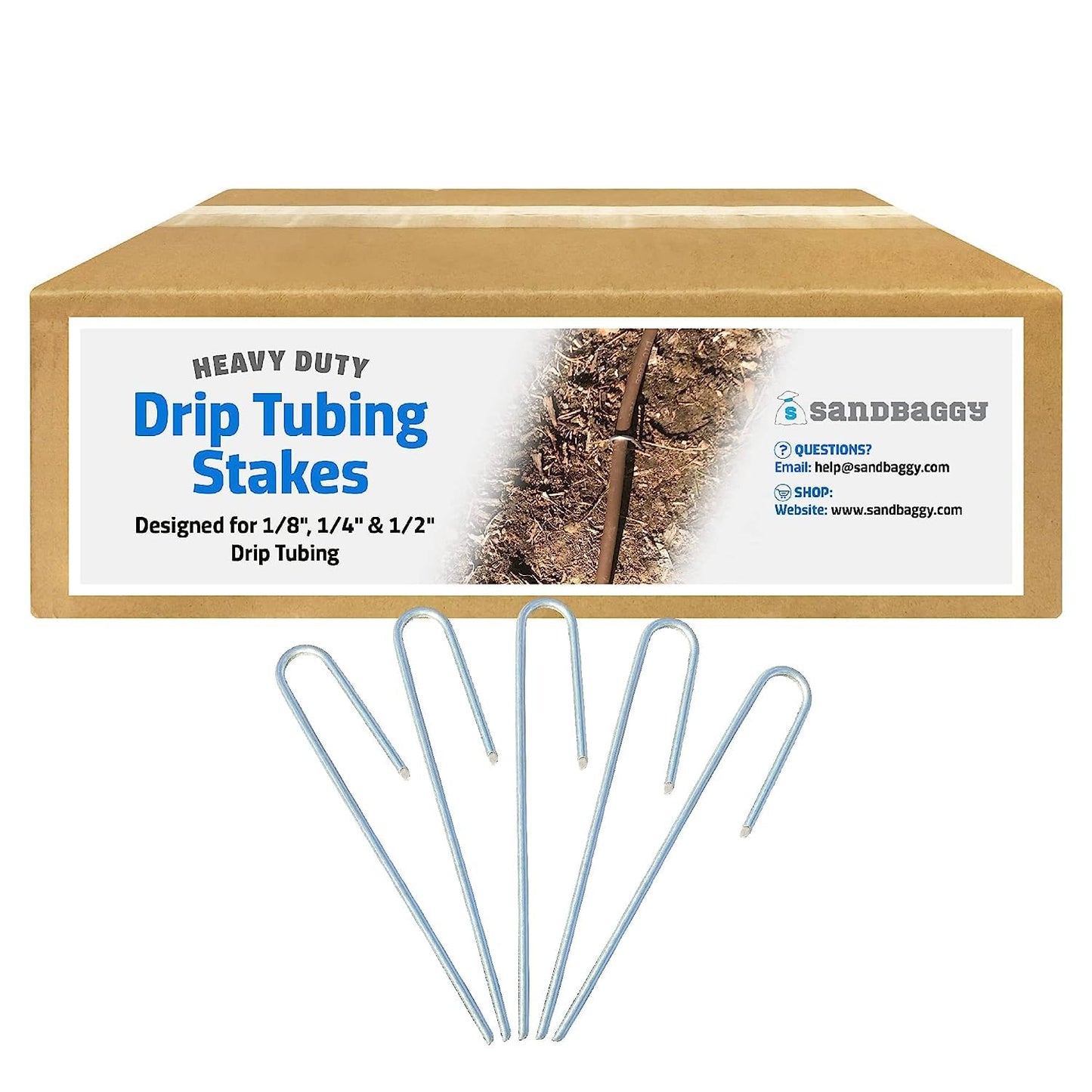 Sandbaggy Drip Tubing Stakes for Secure Landscape Installation