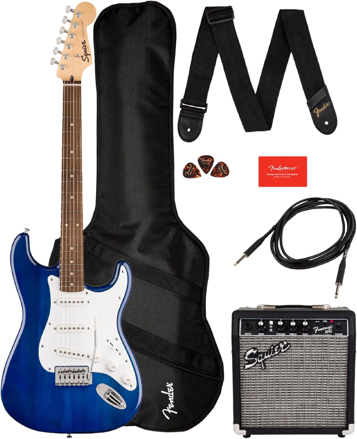 Squier Sonic Stratocaster Pack with Frontman 10G Amp Bundle