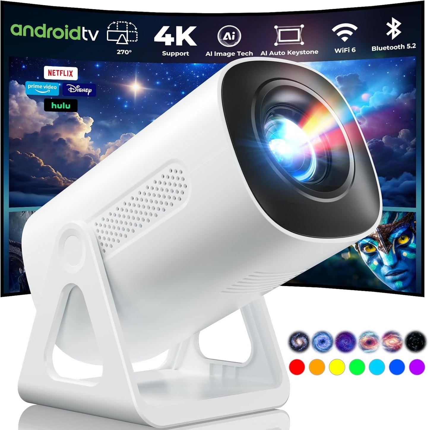 Portable WiFi and Bluetooth Projector for Home Theater Fun