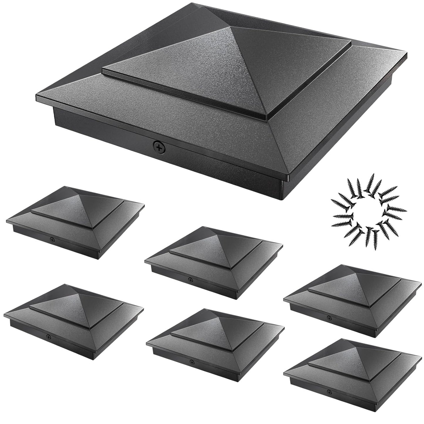 16 Pack Pyramid Aluminum Post Caps for 4x4 Wood Posts