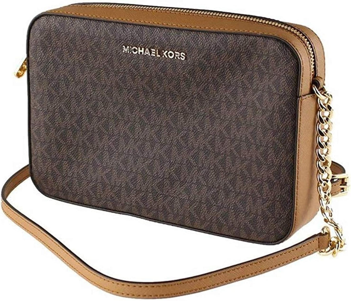 Michael Kors Crossbody Bag in Brown with Zipper Closure