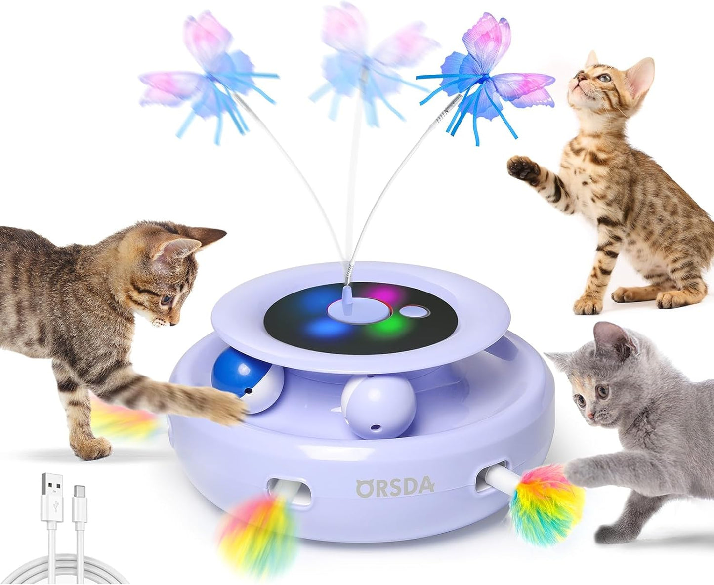 ORSDA 3-in-1 Automatic Interactive Cat Toy for Endless Fun
