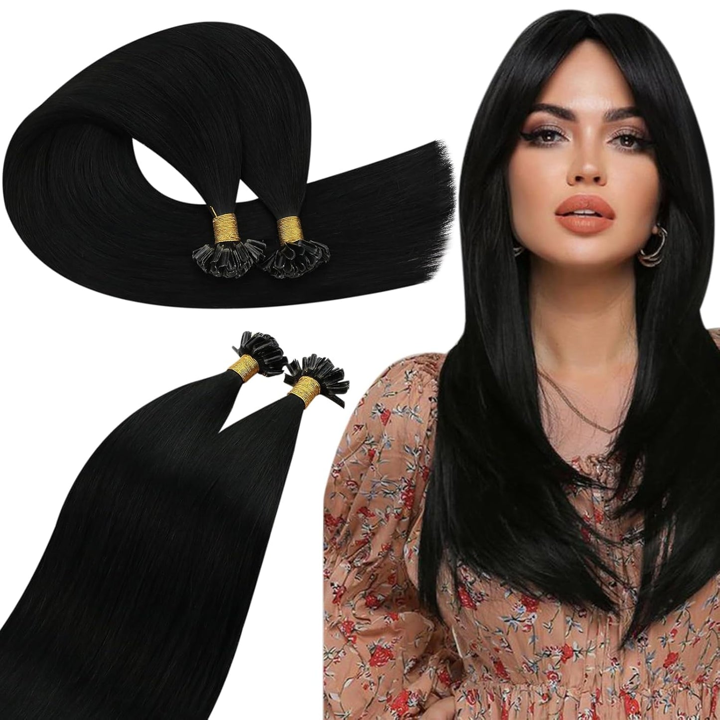 Ugeat 24 Inch Ktip Human Hair Extensions for Stunning Length