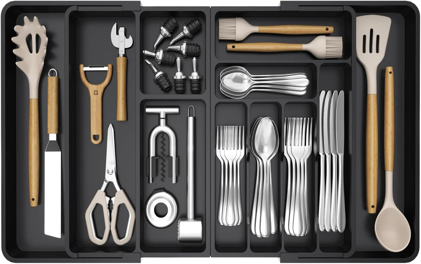 Lifewit Large Silverware Drawer Organizer for Kitchen Storage