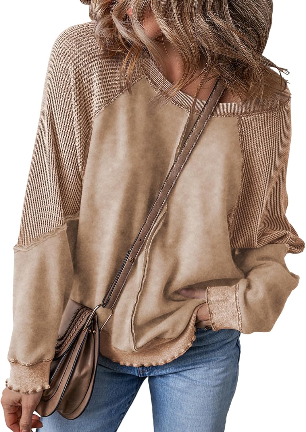 SHEWIN Womens Oversized Off The Shoulder Sweatshirt for Style