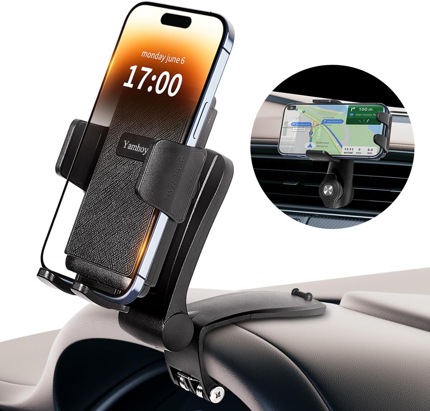 360 Rotation Car Phone Holder for Hands-Free Driving
