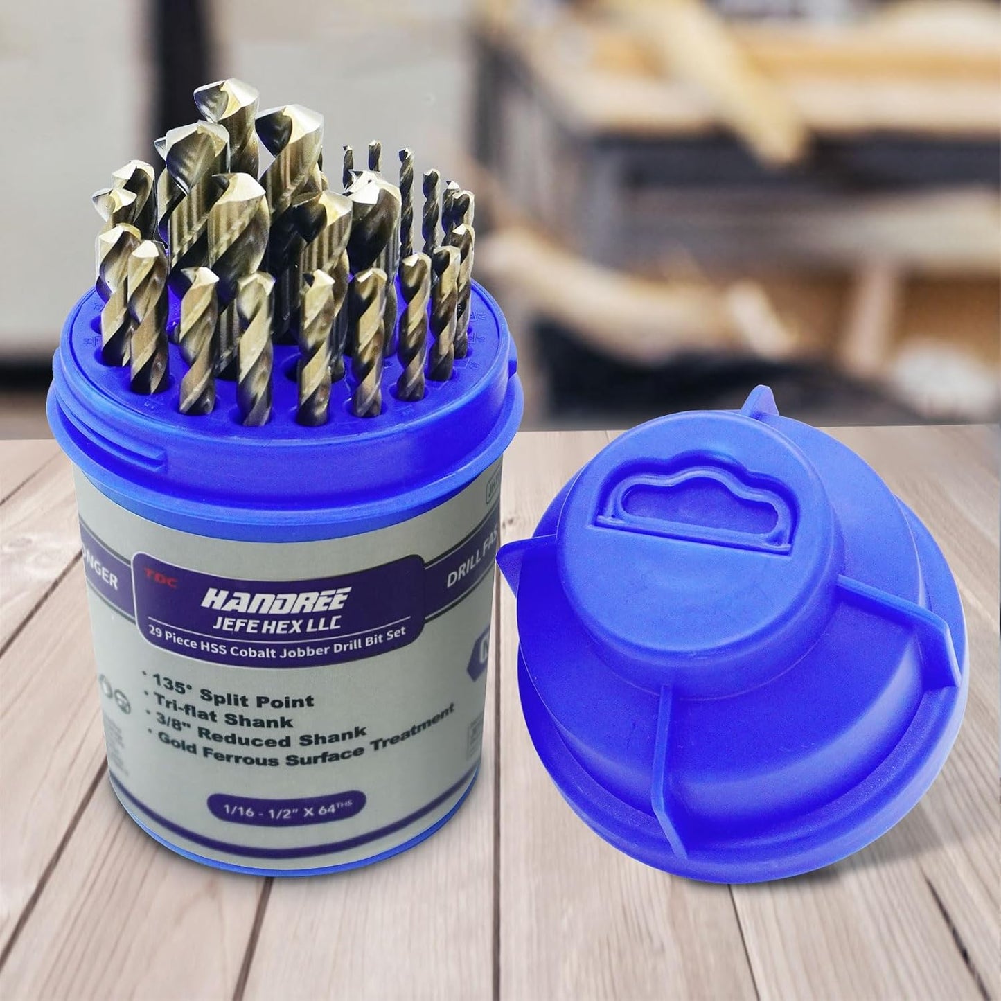 JEFE HEX 29 PCS Cobalt Drill Bit Set for Metal and Wood