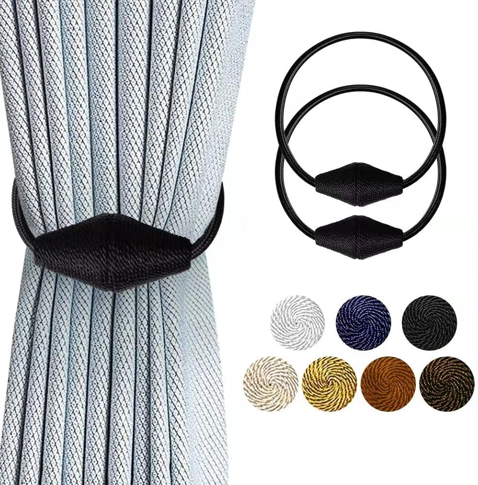 Upgrade Magnet Curtain Tiebacks - Enhanced Style & Strength! (Black)