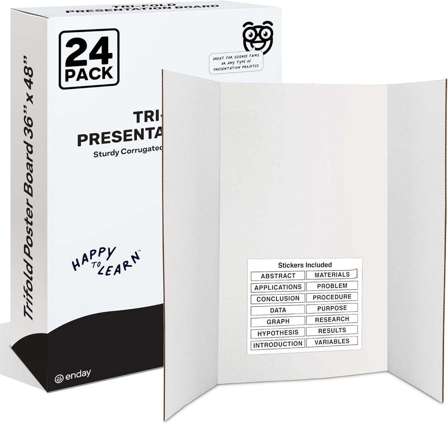 White Trifold Presentation Board for School Projects and Exhibitions