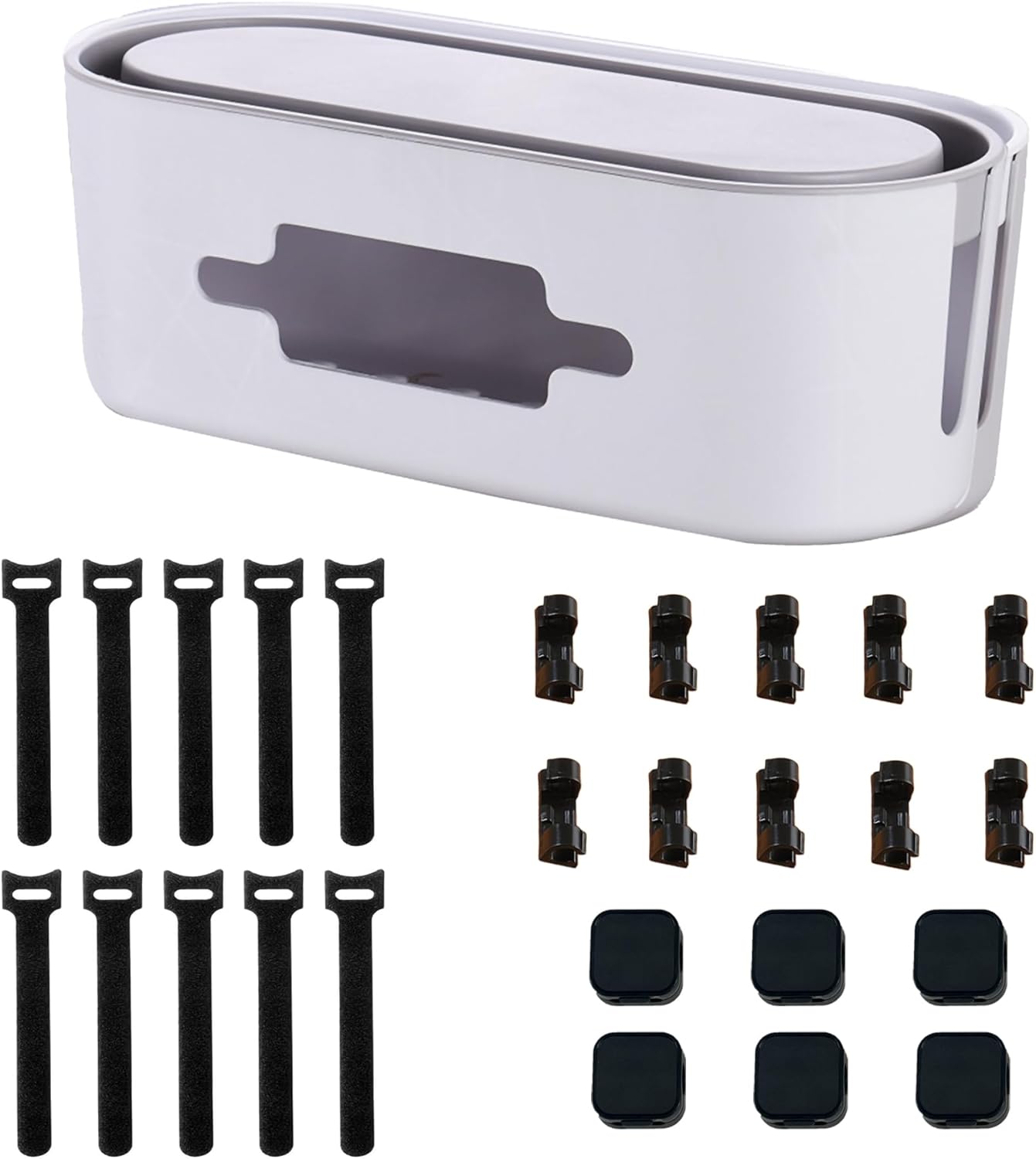 Hide Cords with Ease! Cable Management Kit - White