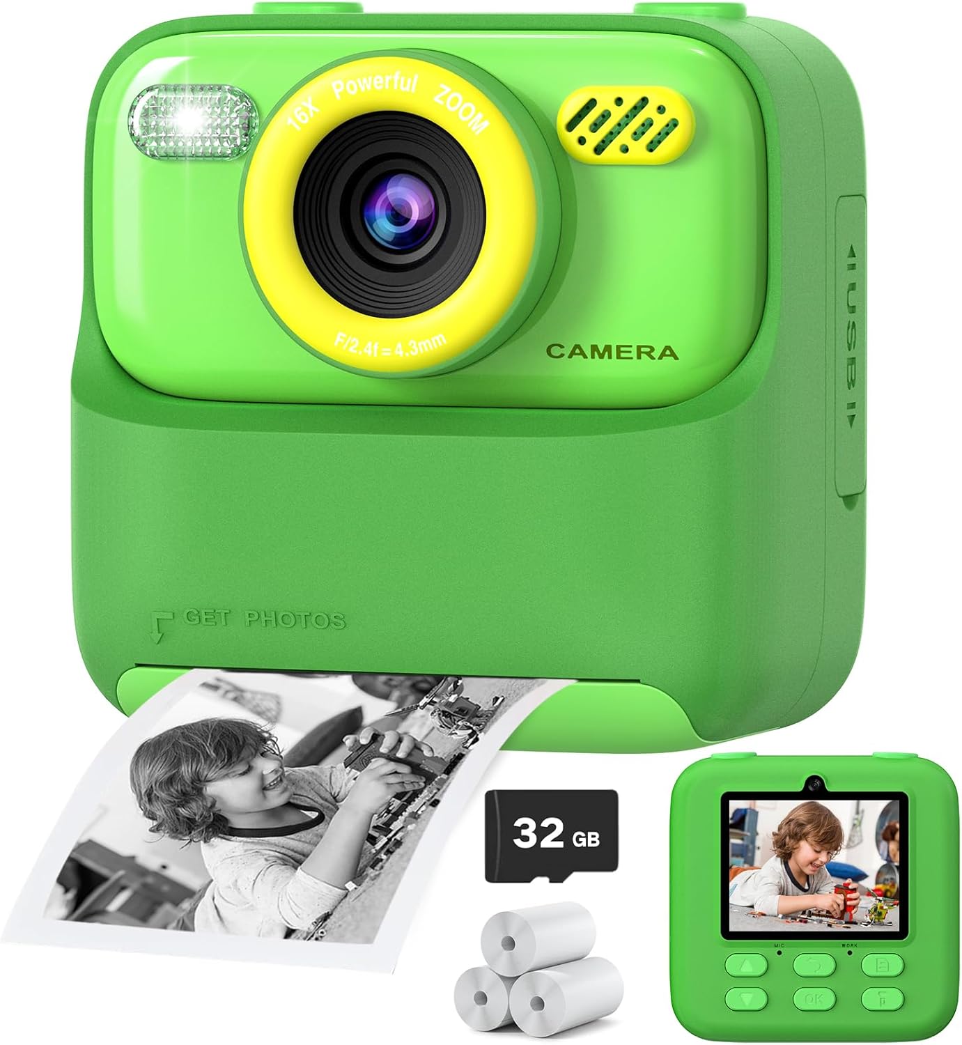 Cimizi Dual-Lens Selfie Camera: Instant Printing Fun!