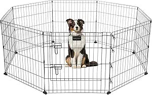 Metal Dog Fence for Camping - Foldable Dog Playpen for Pets
