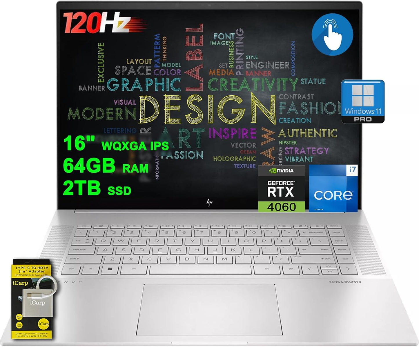 HP Envy 16 Creator Laptop with 16in Touchscreen and RTX 4060