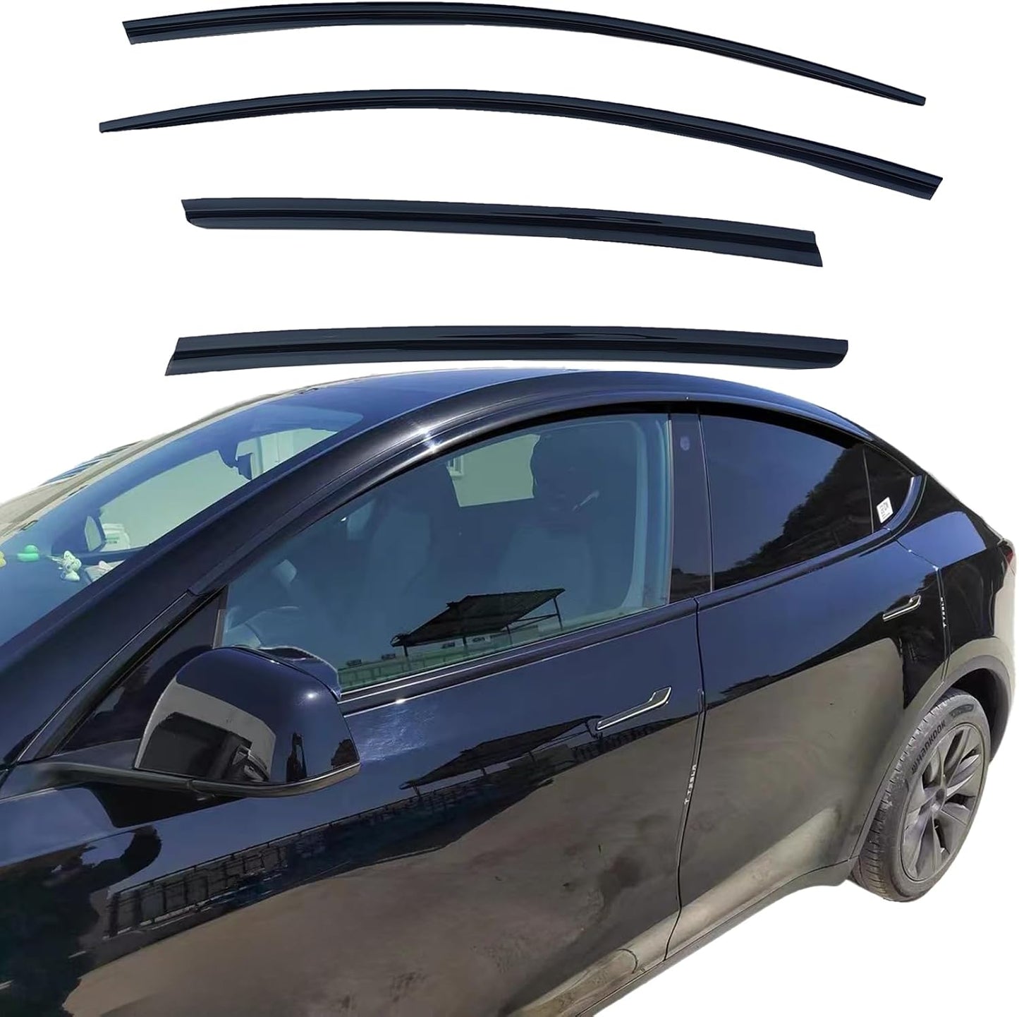 Rain Guards Window Visors for Tesla Model Y 2020-2025 - 4Pcs