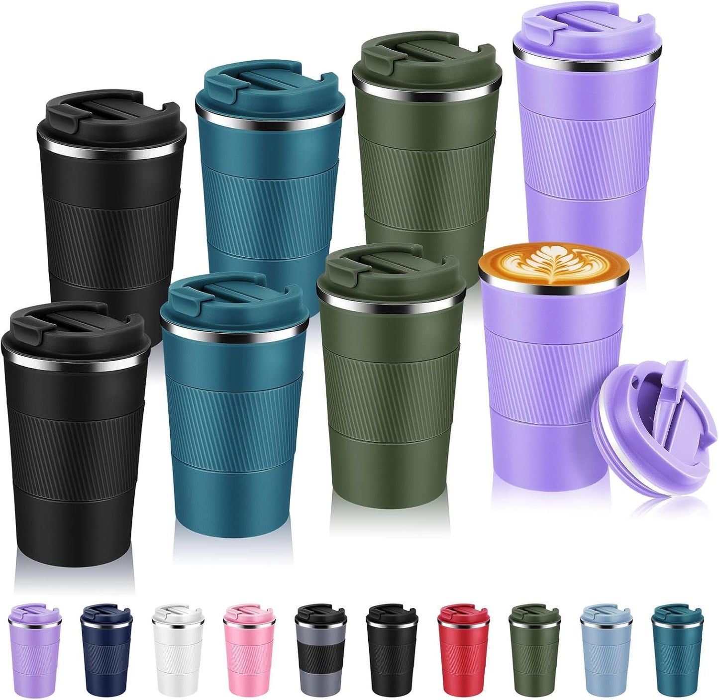 Volhoply 13 oz Stainless Steel Insulated Travel Coffee Mug Set