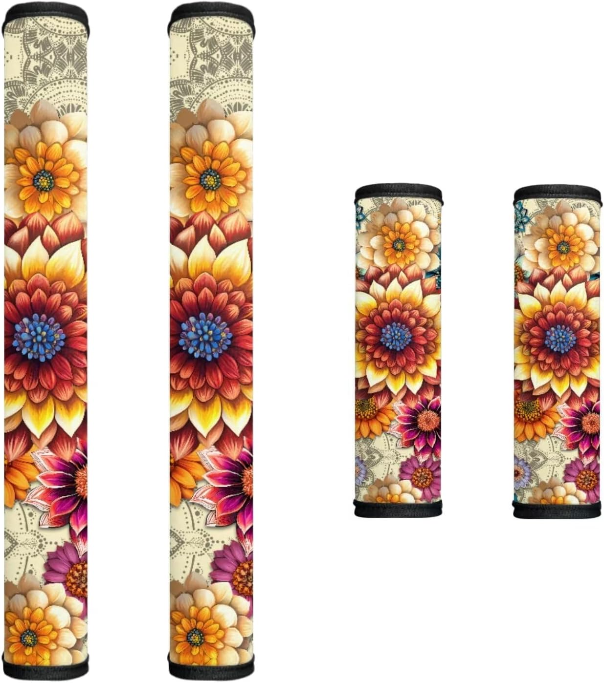 Farmhouse Dahlia Fridge Handle Covers Set - Stain & Dust Protection by HUISEFOR