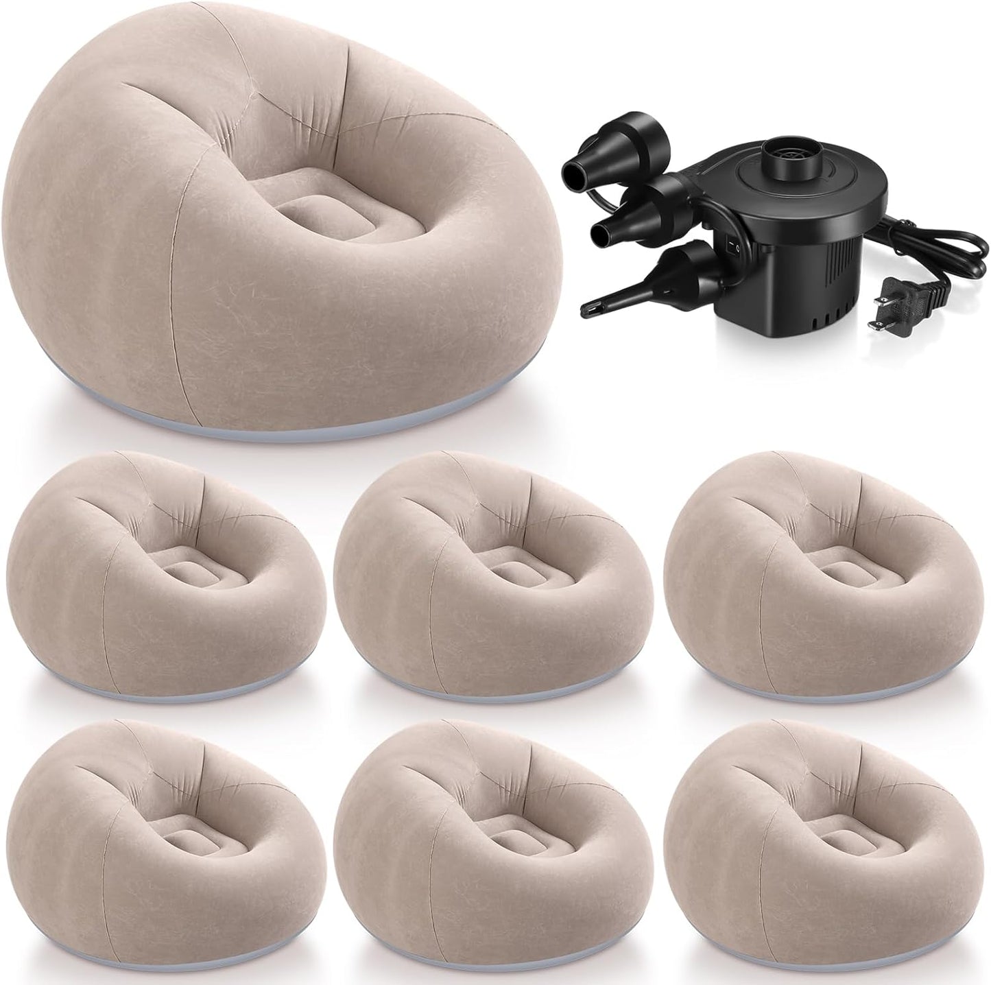 Inflatable Bean Bag Chairs for Adults with Electric Pump Set
