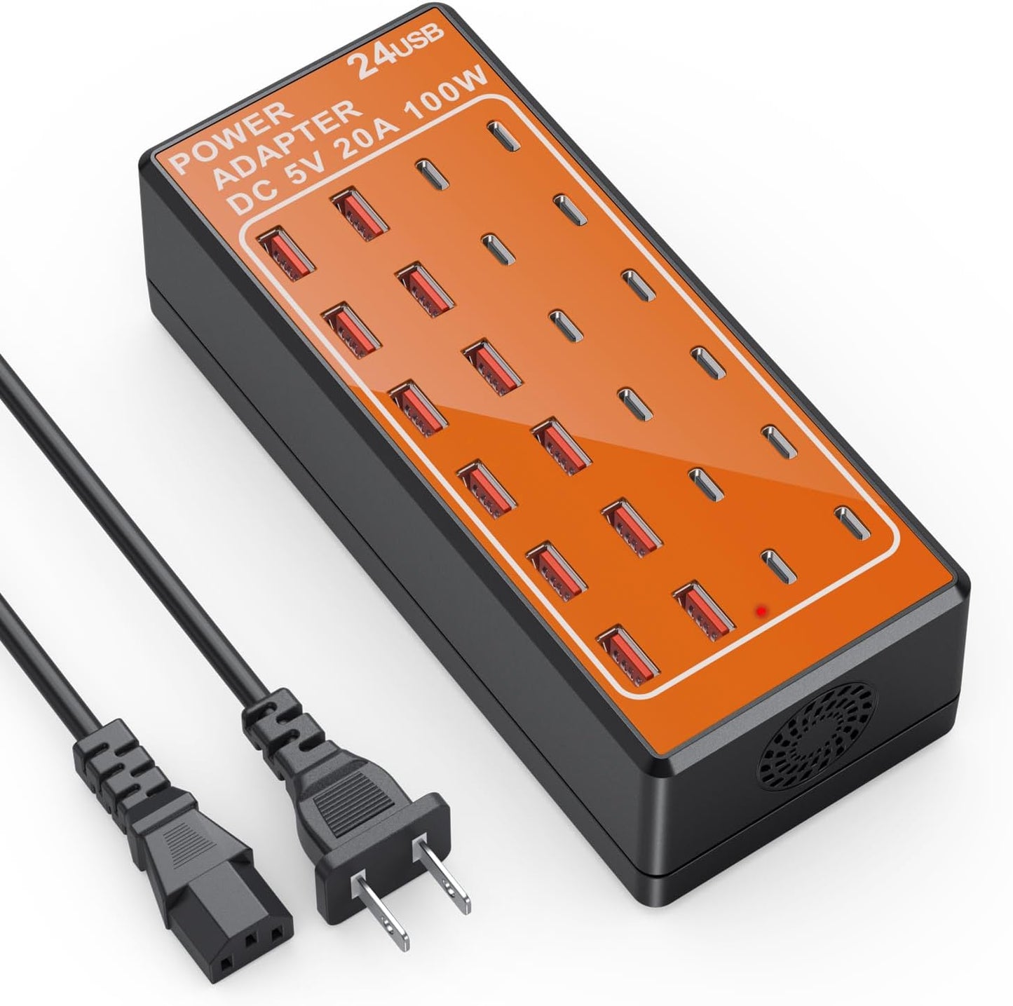 USB C Charging Station 100W 24 Port Hub for Multiple Devices