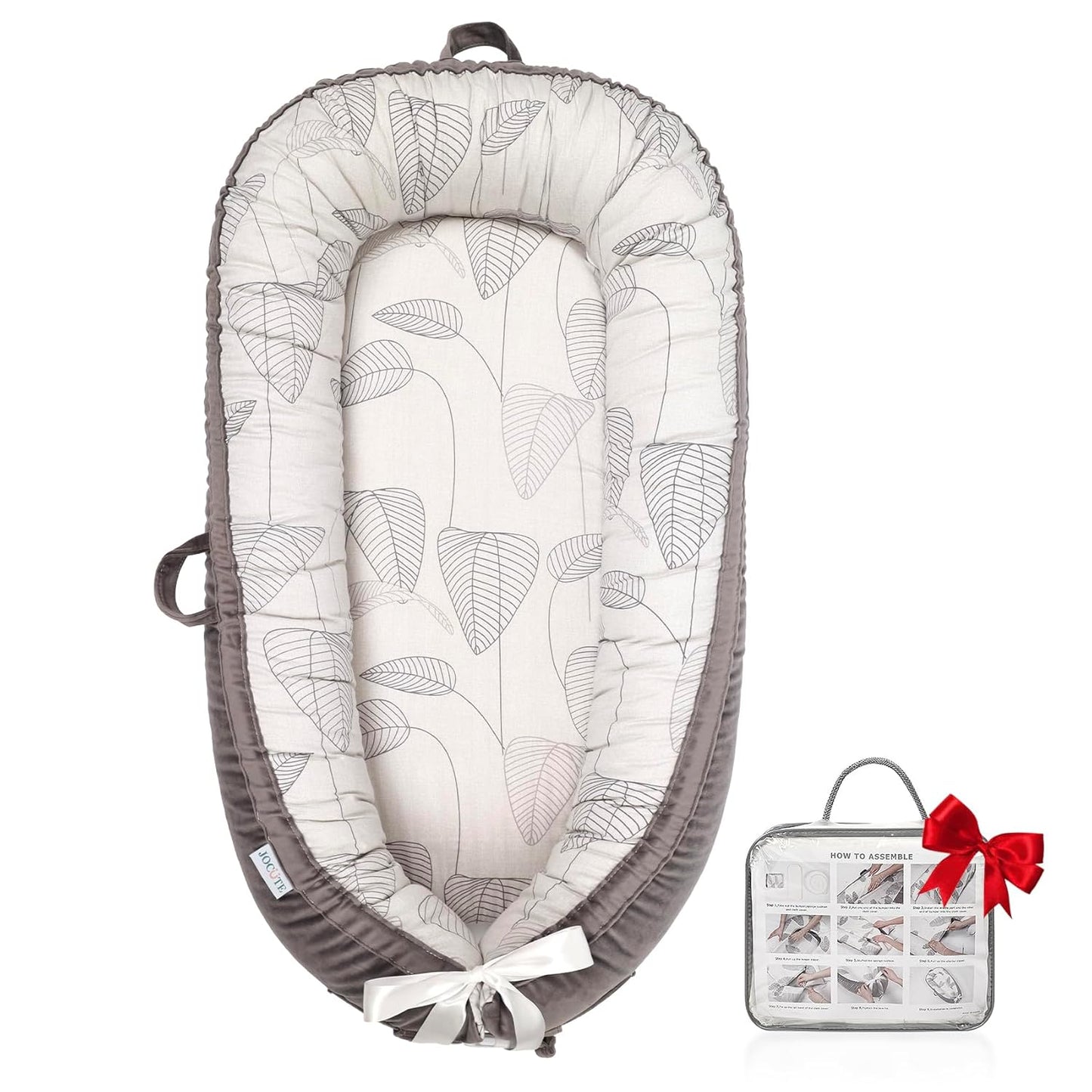 Organic Cotton Baby Lounger - Soft, Reversible & Portable Design