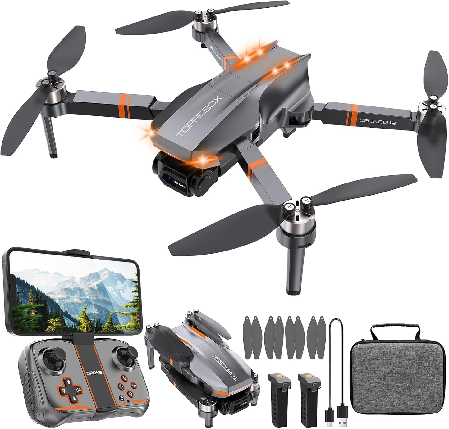 4K Camera Drone: Easy-Fly Fun + 2 Batteries