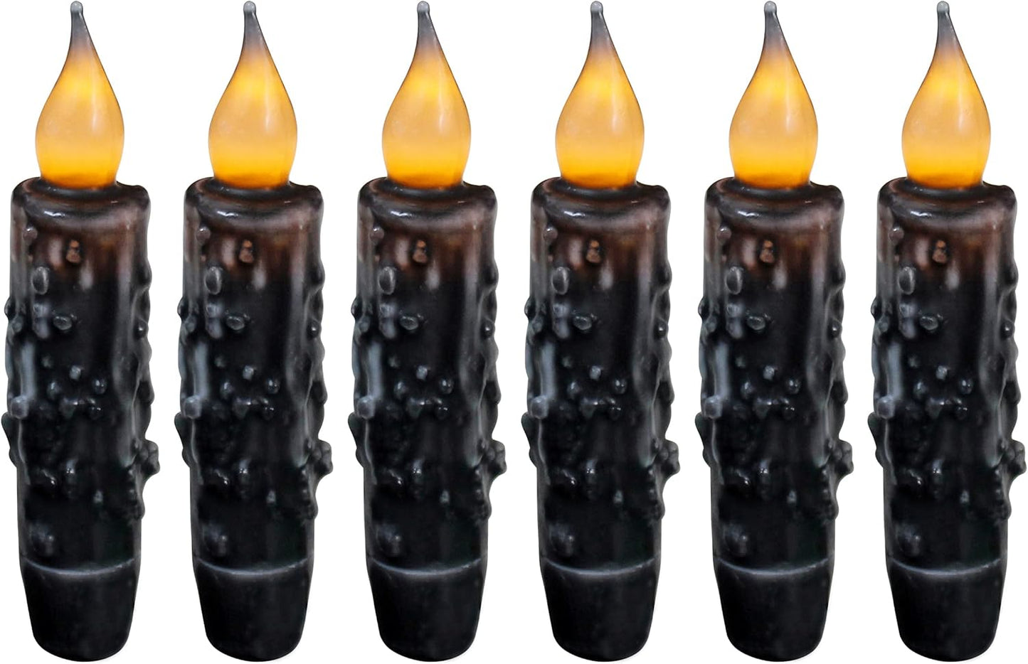 Real Wax Hand Dipped LED Timer Taper Candles for Rustic Decor