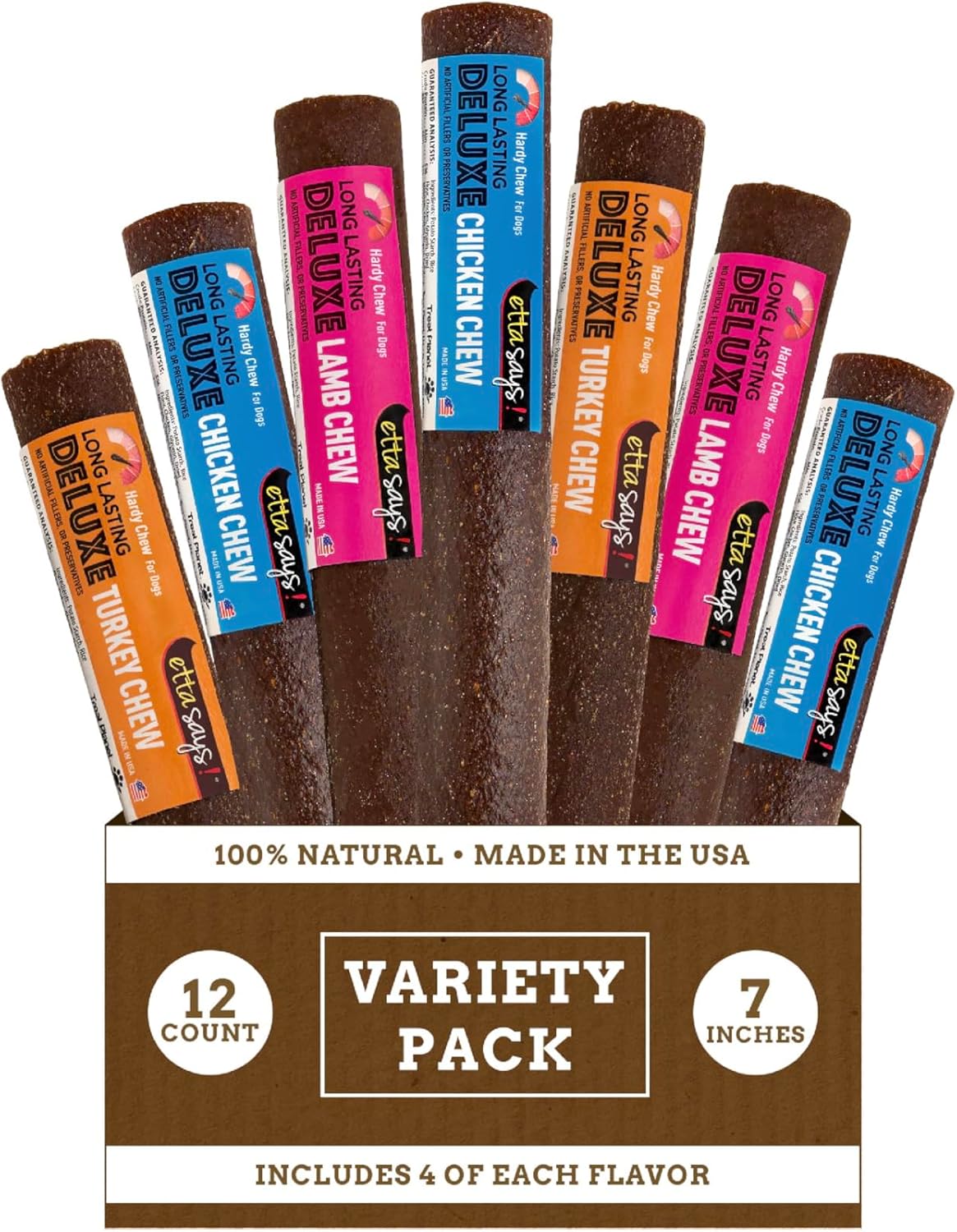 Deluxe Crunchy Dog Chews - All Natural Long-Lasting Chews