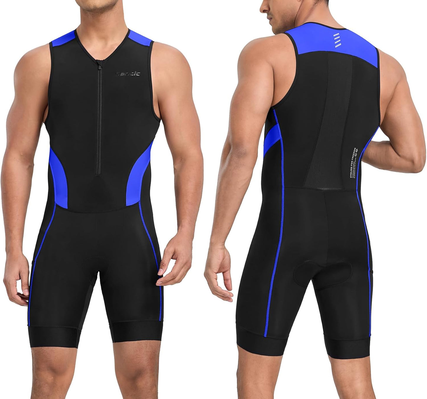Santic Men's Triathlon Suit Sleeveless Skinsuit for Athletes