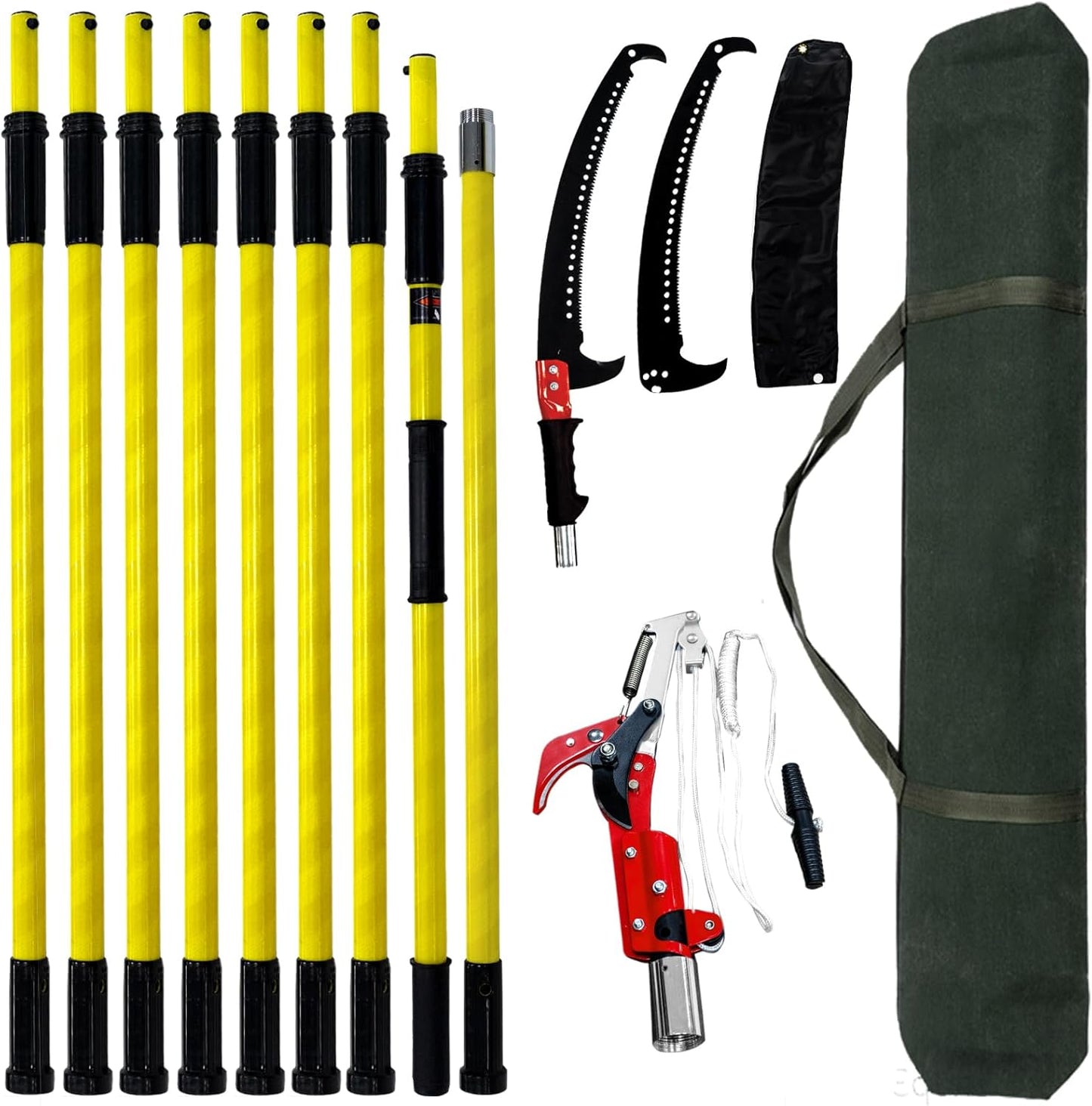 30 FT Manual Pole Saw for Tree Trimming and Pruning Tasks