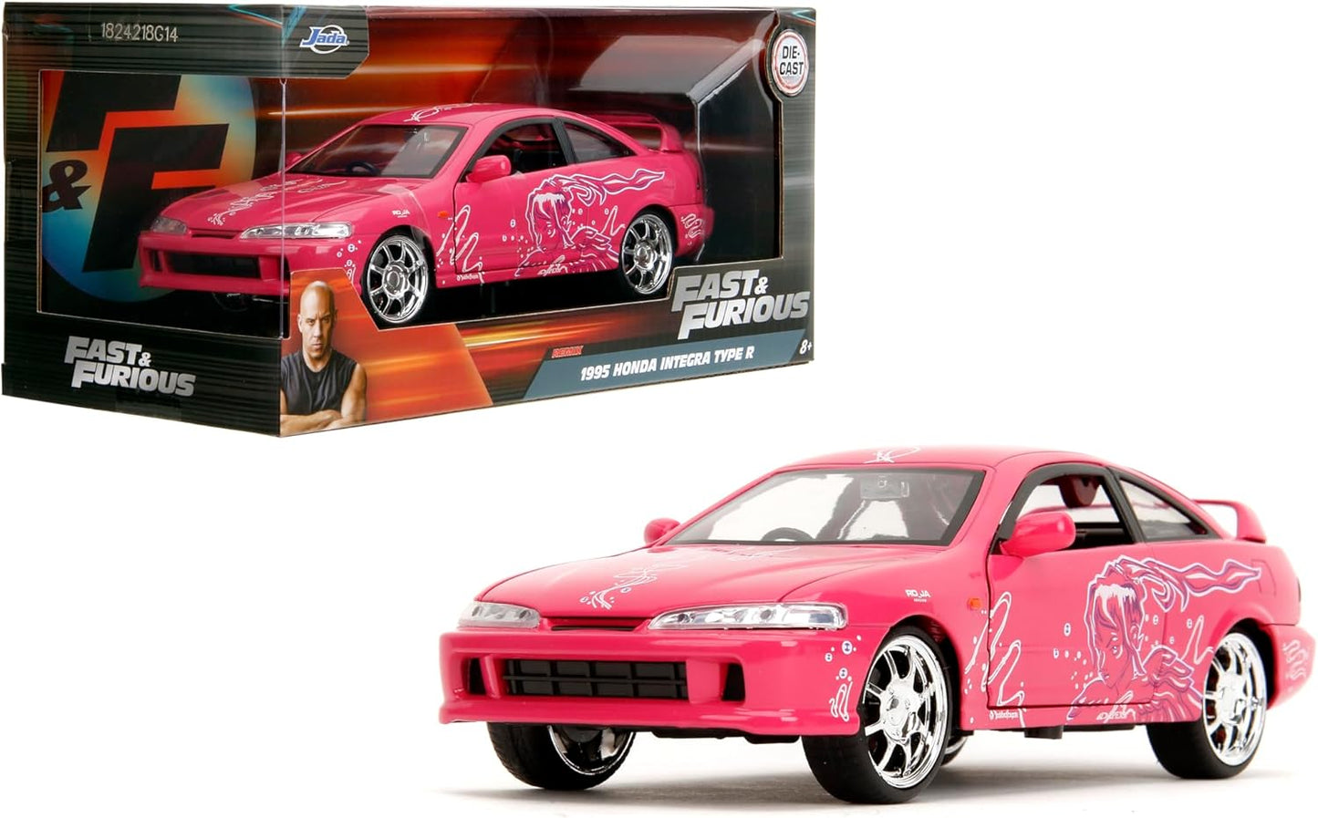 Fast & Furious Jada 1:24 Honda Integra Die-Cast - Authentic Sukis Pink Design