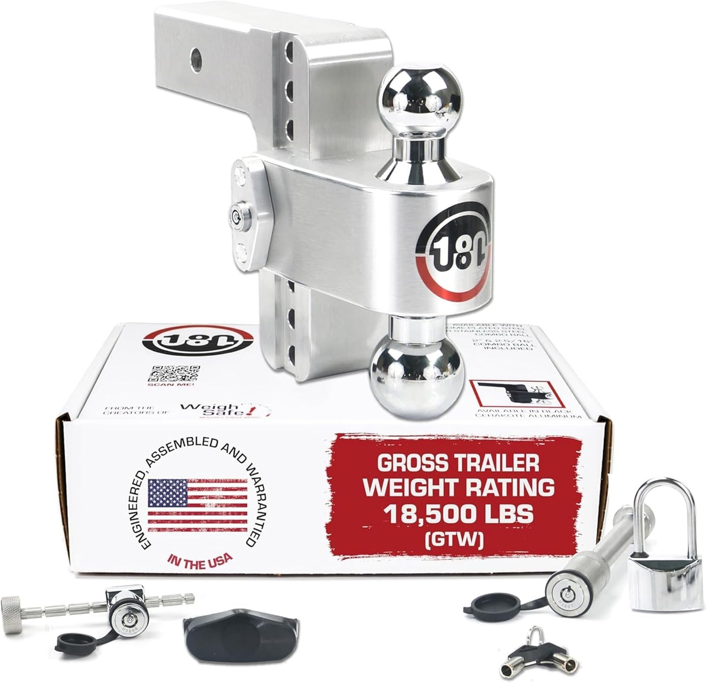Weigh Safe Adjustable Trailer Hitch Ball Mount for Heavy Duty Towing