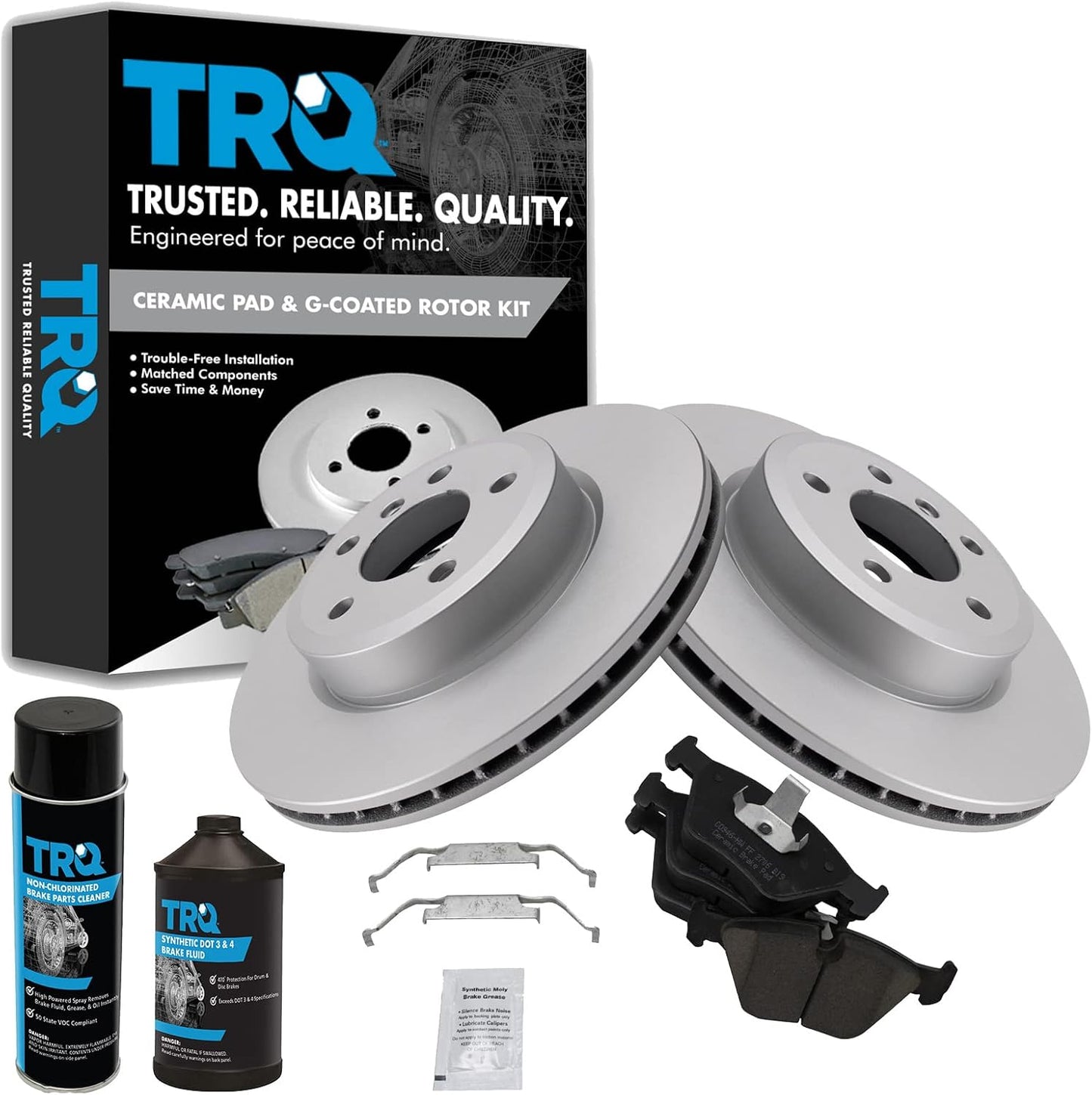 TRQ Front Brake Pad & Rotor Kit for 2004-2010 BMW X3