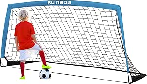 RUNBOW 6x4 ft Portable Kids Soccer Goal for Backyard Fun