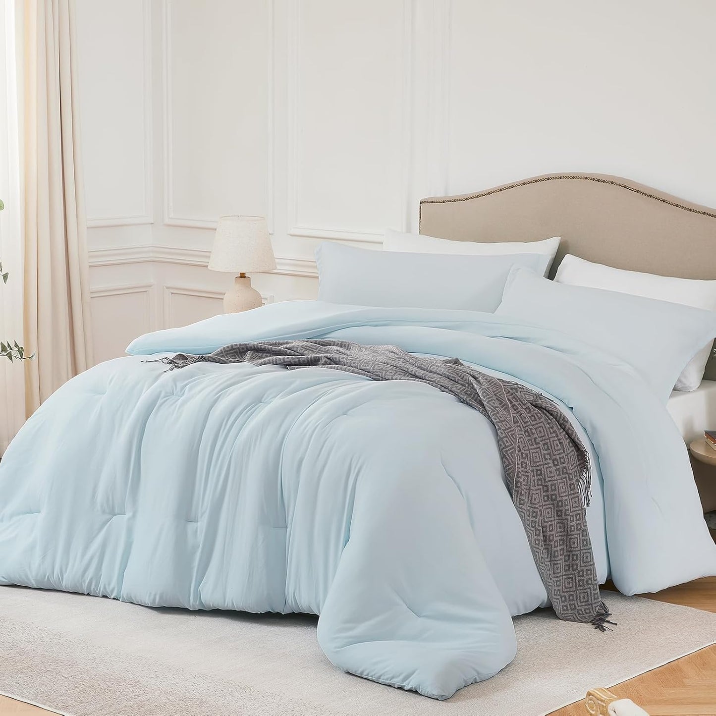 King Comforter Set SkyBlue - Soft Lightweight Bedding Set