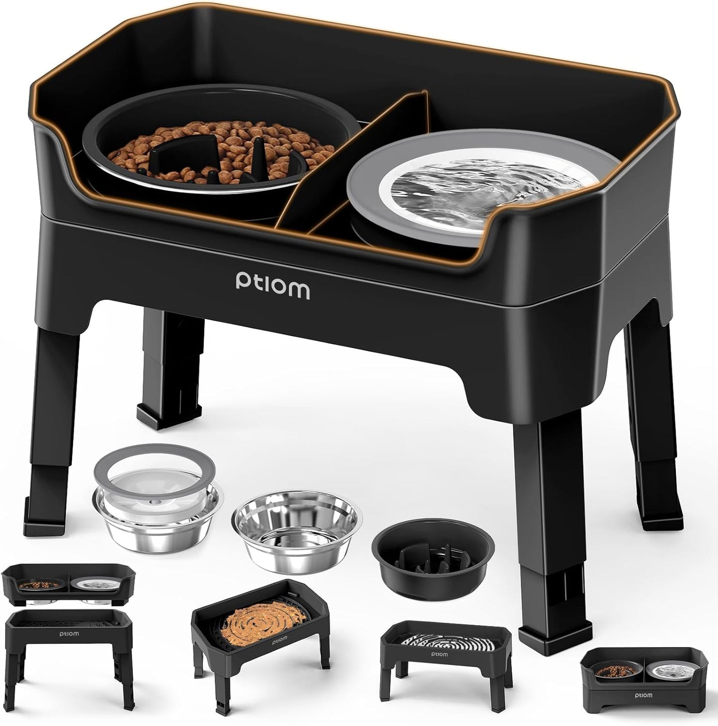 4-in-1 Elevated Slow Feeder Dog Bowls for Healthy Dining