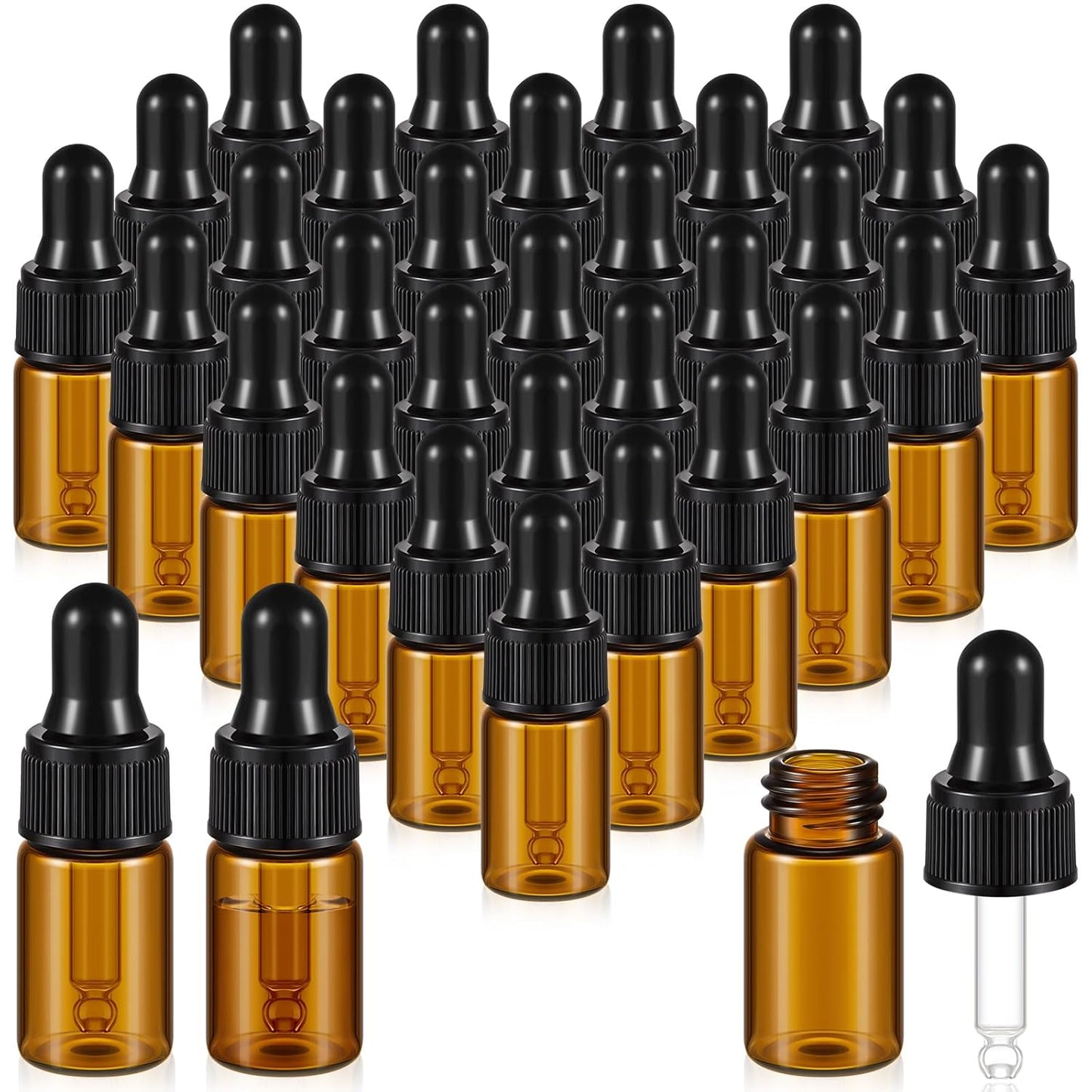 200 Pcs Mini Glass Oil Dropper Bottles for Essential Liquids
