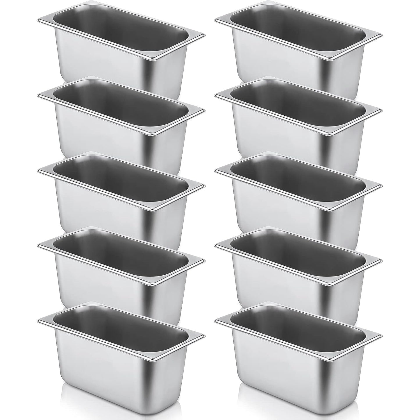 10 Pack Stainless Steel Hotel Pans for Food Warmers and Catering