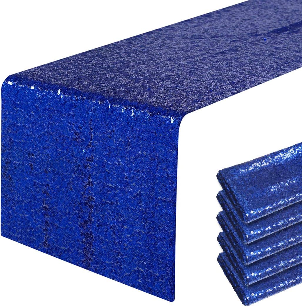 Royal Blue Sequin Table Runner for Weddings and Parties
