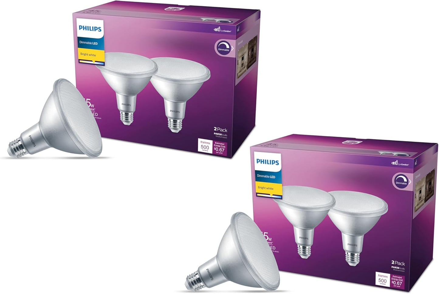 Philips LED 120W PAR38 Bright White Bulbs for Home Lighting