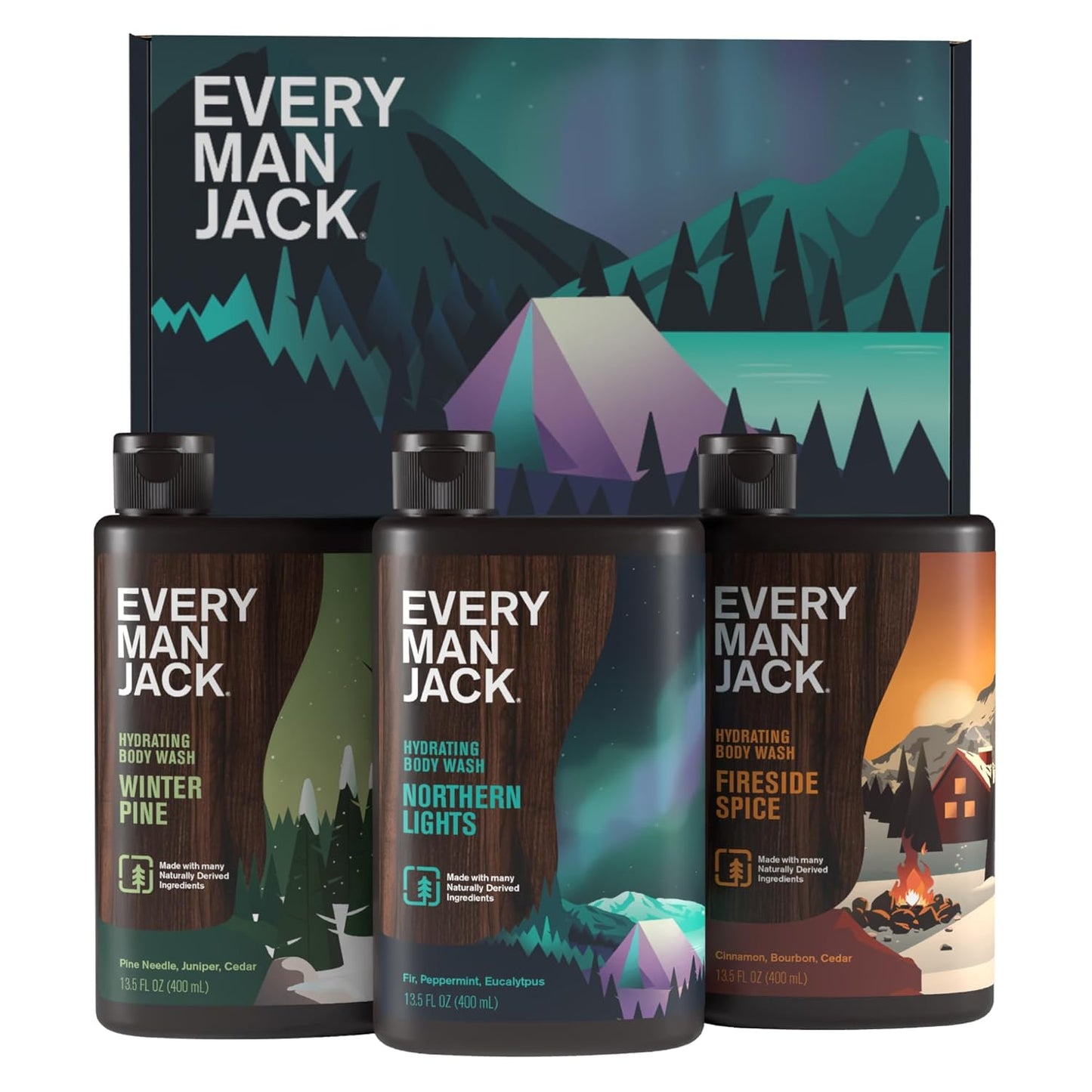 Every Man Jack Mens Body Wash Gift Set for Winter Freshness
