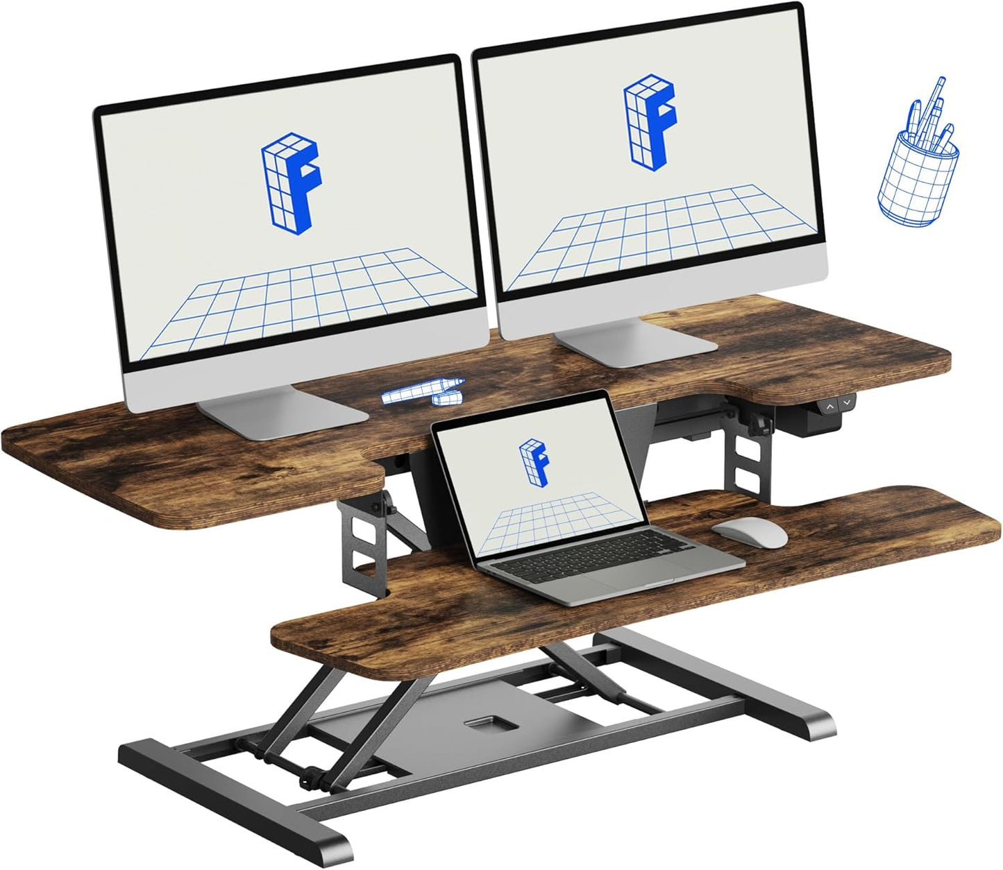 FLEXISPOT 42in Electric Standing Desk Converter for Comfort