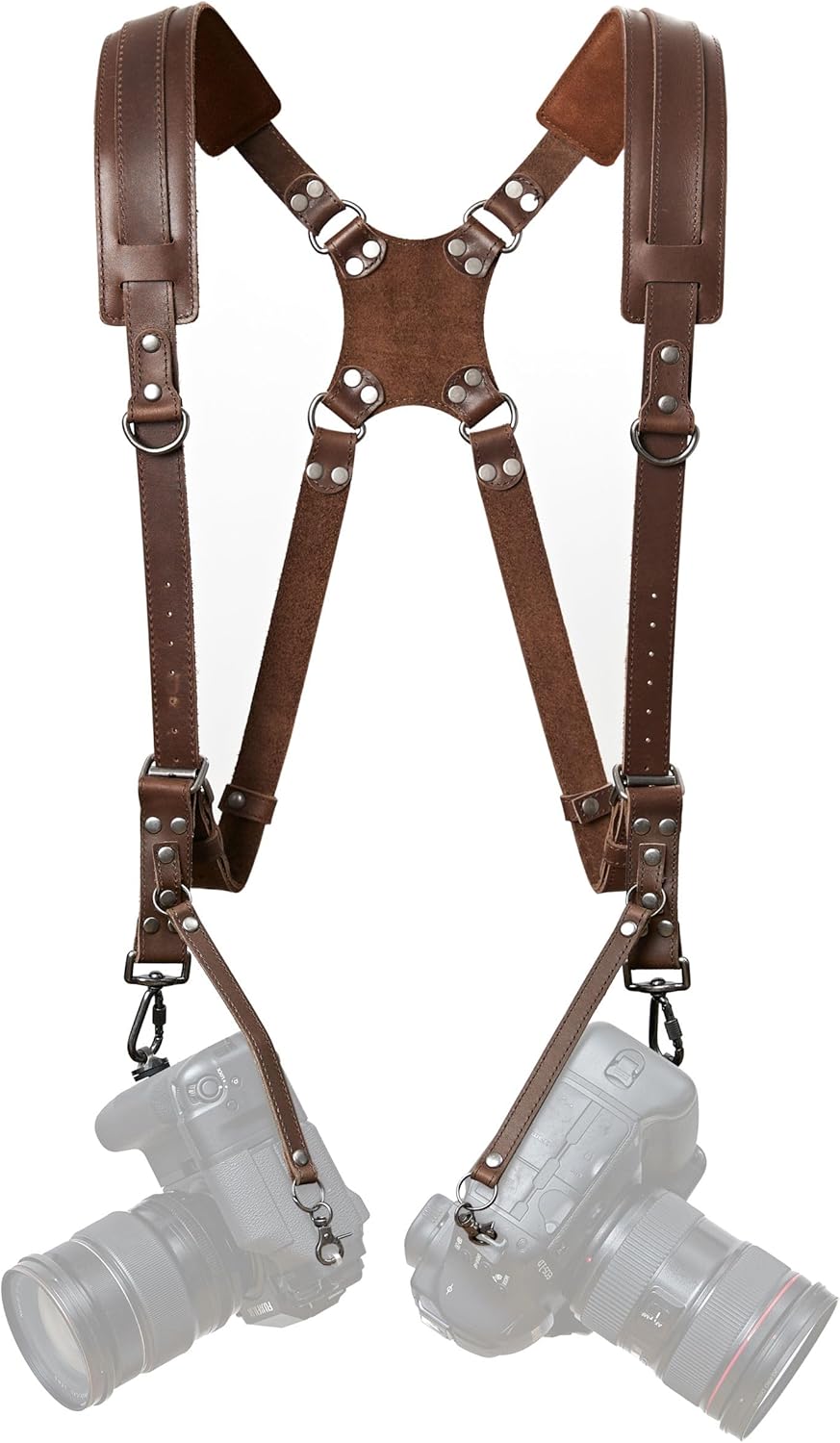 Dark Brown Dual Camera Harness for DSLR/SLR - Full Grain Leather