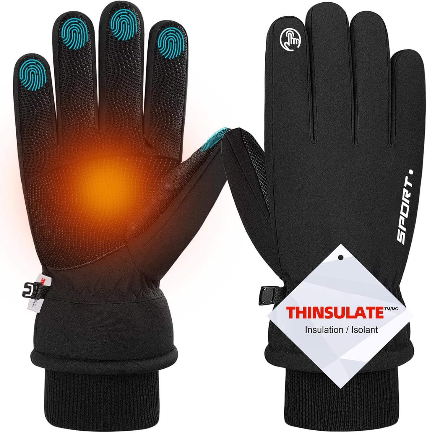 Xeitive Thermal Touchscreen Gloves - Waterproof for Winter