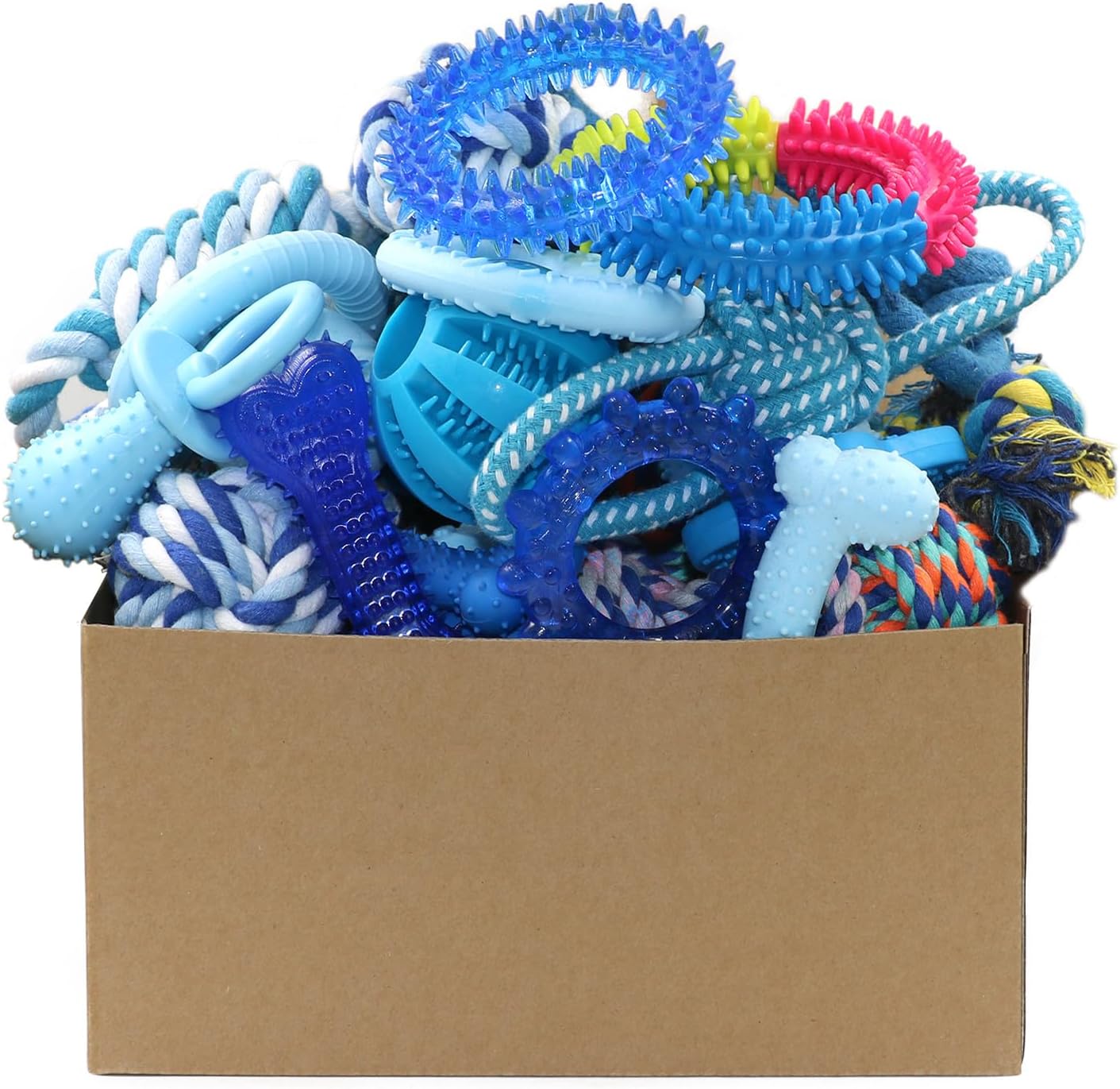 Blue Puppy Teething Toy Bundle - Durable & Interactive
