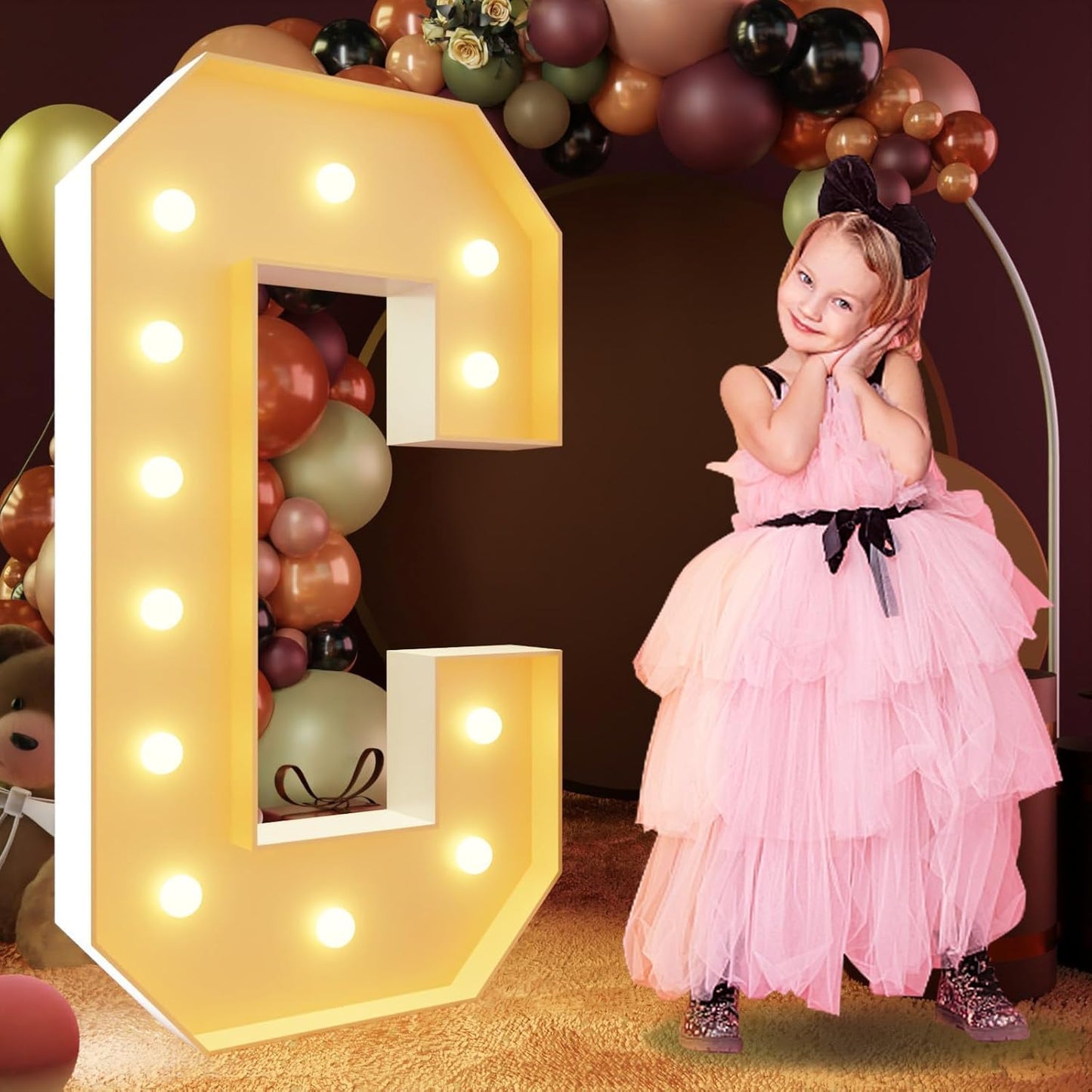 iMPRSV 4FT Light Up Letters for Birthday Party & Wedding Decor