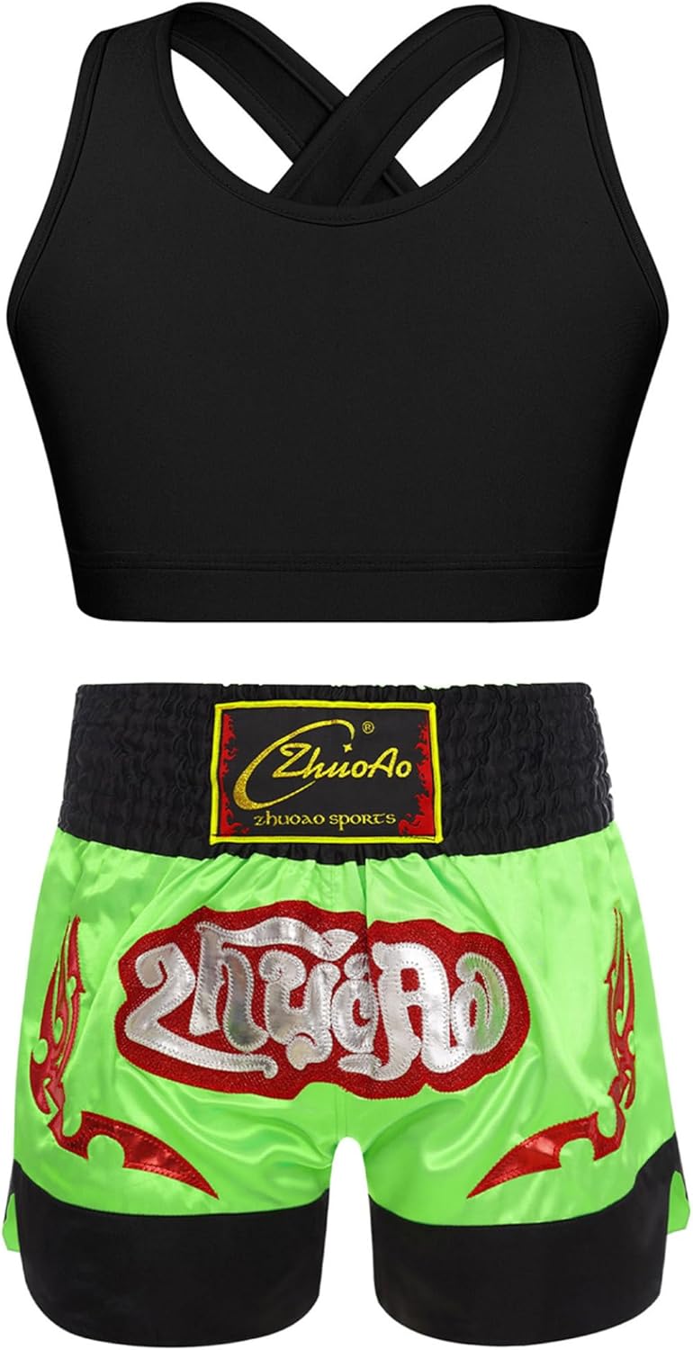 Girls Martial Arts Set: Jugaoge Crop Top & Shorts