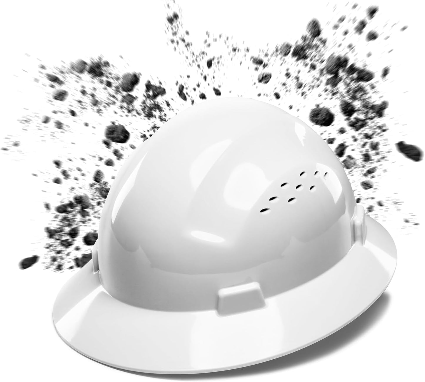 COOLJOB Full Brim Hard Hat, OSHA Approved, 4 Point Ratchet Suspension