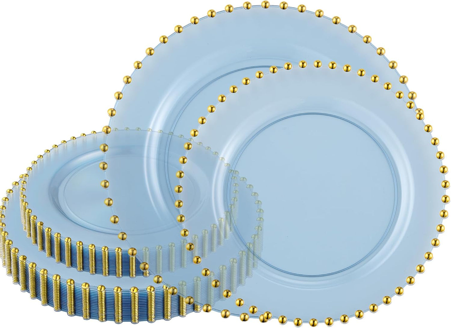 Elegant 64 Piece Combo Plastic Dinner Plates for Special Events