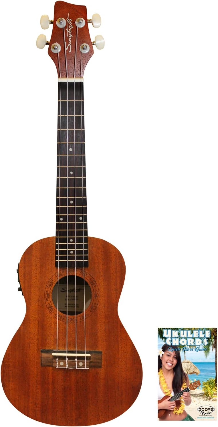 Sawtooth Mahogany Concert Ukulele with Preamp and Guide