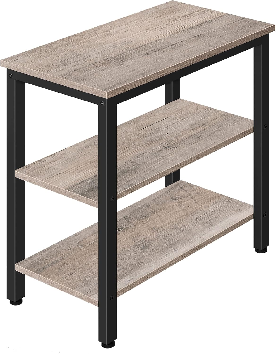 HOOBRO End Table with 3-Tier Storage Shelf for Small Spaces