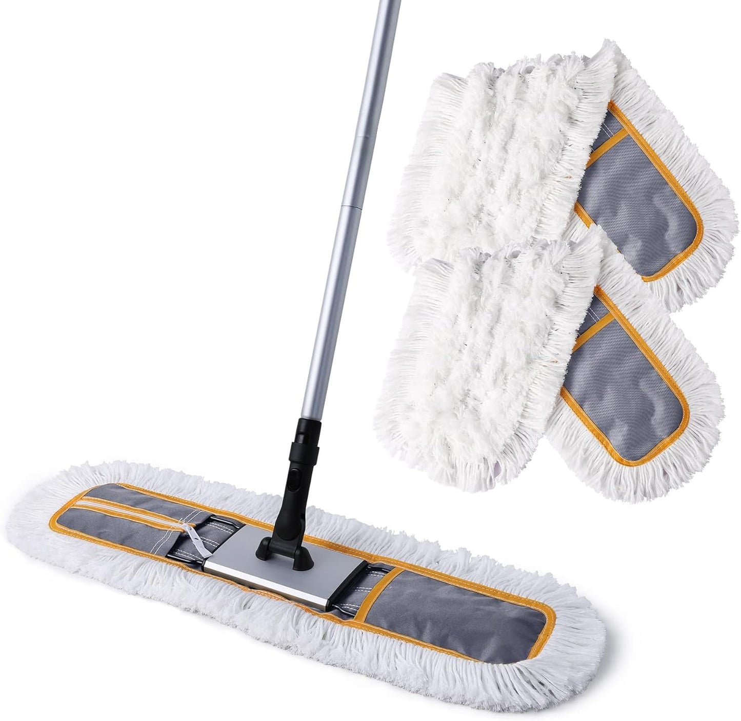 24 Commercial Dust Mop for Floor Cleaning with Microfiber Pads